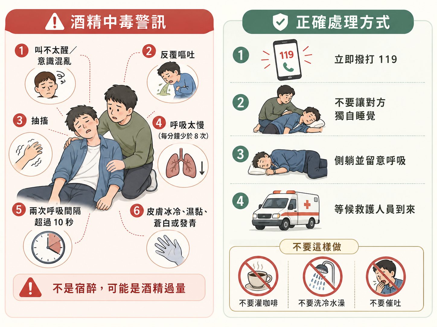 酒精中毒警訊與喝醉後正確處理方式